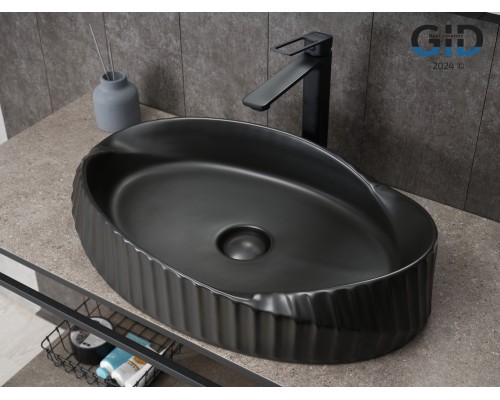 Раковина Gid Bm888 53358 накладная черная матовая 60x38.5x13.5