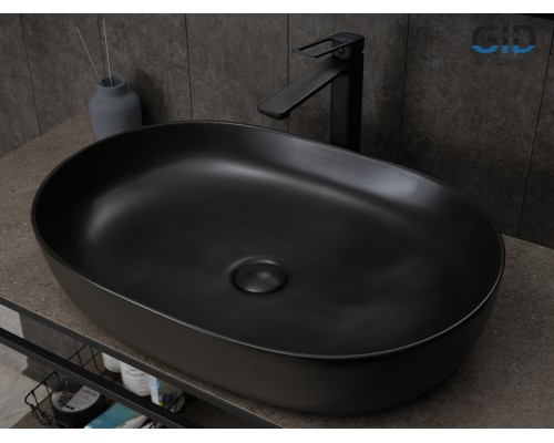 Раковина Gid Bm1348 53355 накладная черная матовая 61x41x13.5
