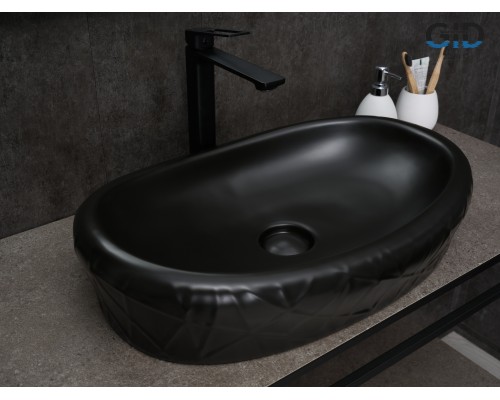 Раковина Gid Bm777 53357 накладная черная матовая 60x39x13.5