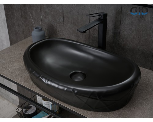 Раковина Gid Bm777 53357 накладная черная матовая 60x39x13.5