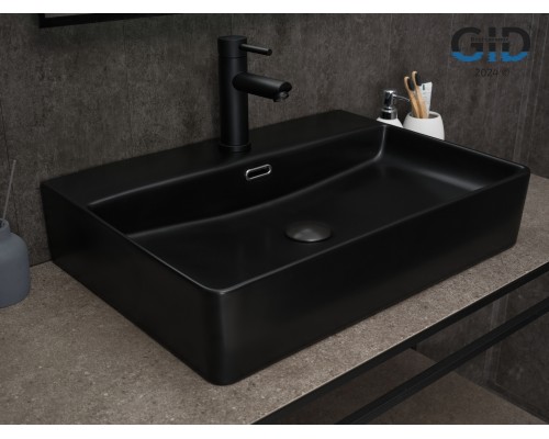 Раковина Gid Bm9256 53375 накладная черная матовая 60x42x14