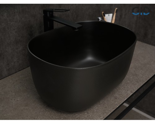 Раковина Gid N9302bg 53377 накладная черная графит 45x32x22