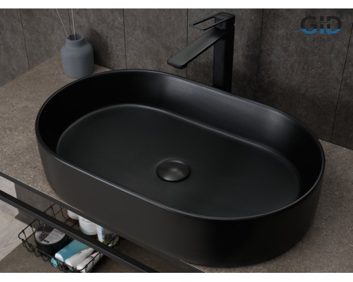 Раковина Gid Bm1479 53354 накладная черная матовая 61x38.5x12