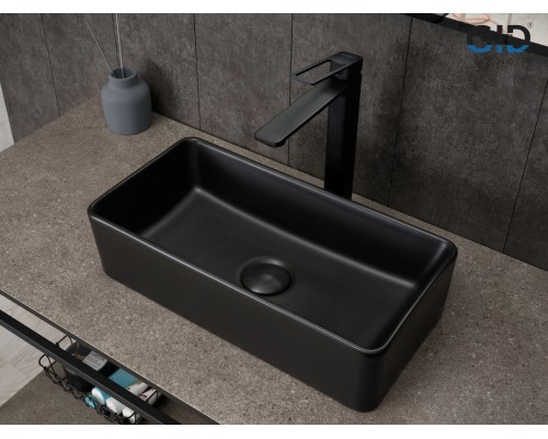 Раковина Gid Bm1104 53359 накладная черная матовая 46x23x12