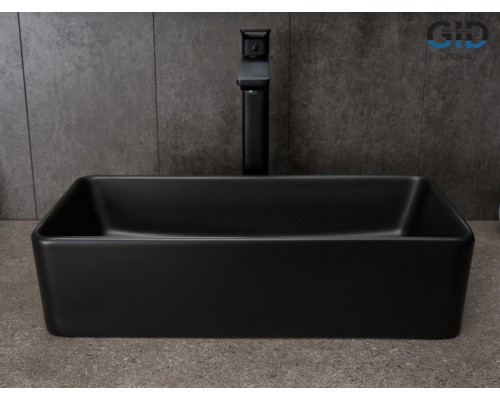 Раковина Gid Bm1104 53359 накладная черная матовая 46x23x12