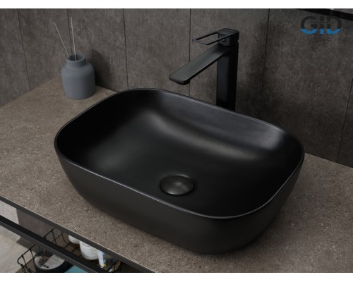 Раковина Gid Bm1333 53367 накладная черная матовая 46x32.5x13.5