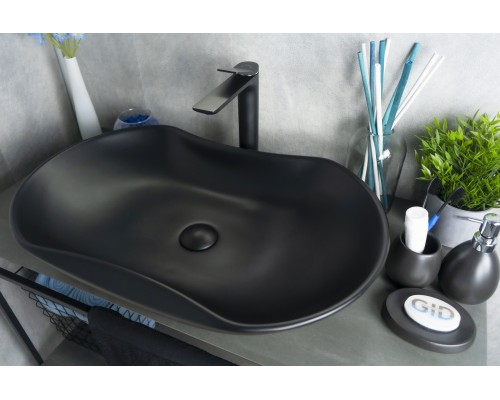 Раковина Gid Bm9175 53333 накладная черная матовая 66.5x41x12
