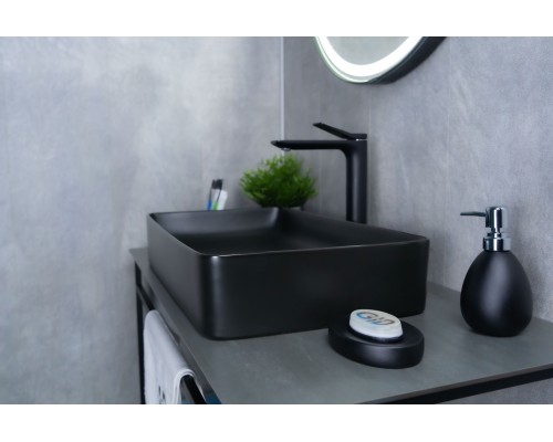 Раковина Gid Bm9396 53344 накладная черная матовая 60x34x11