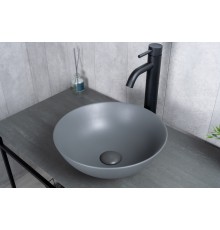 Раковина Gid 9081gnm 53404 накладная серая матовая 36x36x14
