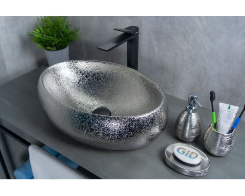 Раковина Gid 9030s 52235 накладная хром 48x34x15