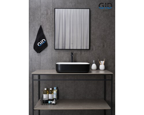 Раковина Gid Nc366 52205 накладная белая / черная 50x39x13