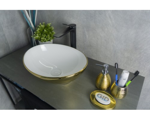 Раковина Gid Nc999 52229 накладная белая / золото 41x34x15 Раковина Gid Nc999 52229 накладная белая / золото 41x34x15