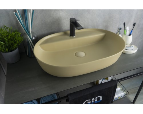 Раковина Gid Sr1346 53343 накладная светло-коричневая матовая 61x41x14