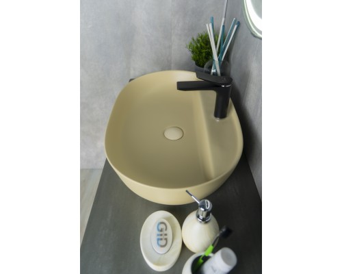 Раковина Gid Sr1346 53343 накладная светло-коричневая матовая 61x41x14