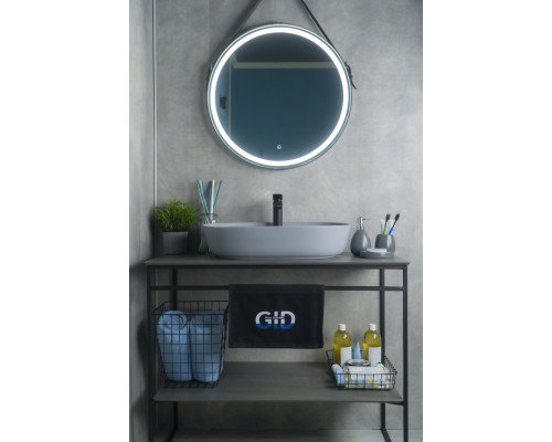 Раковина Gid Gm1346 53341 накладная серая матовая 61x41x14
