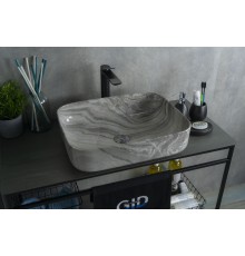 Раковина Gid Mnc597 54458 накладная под камень глянцевая 50x39x13