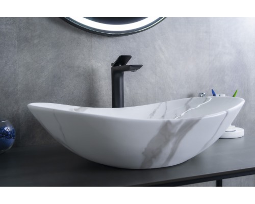 Раковина Gid Mnc811C 54478 накладная под камень глянцевая 61x37x15