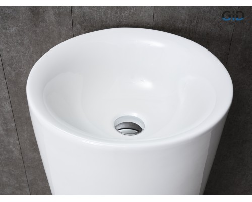 Раковина Gid Nb130w 81118 накладная белая 41x41x85