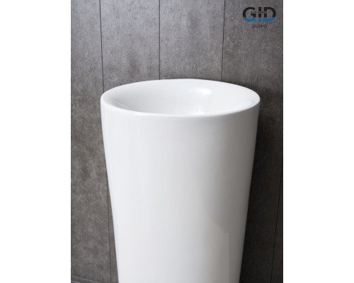 Раковина Gid Nb130w 81118 накладная белая 41x41x85