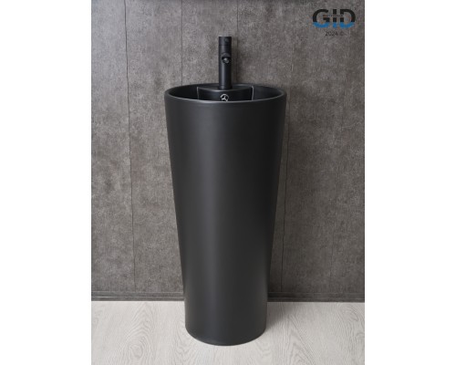 Раковина Gid Nb131bm 81120 накладная черная матовая 40x40x84