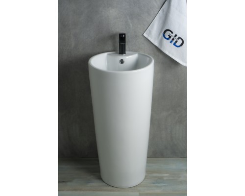 Раковина Gid Nb131 81112 накладная белая 40x40x84