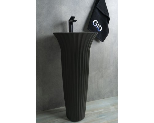Раковина Gid Nb132bg 81114 накладная под черная  графит 41x41x84