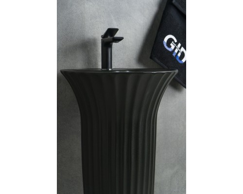 Раковина Gid Nb132bg 81114 накладная под черная  графит 41x41x84