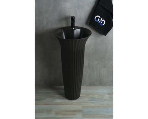 Раковина Gid Nb132bg 81114 накладная под черная  графит 41x41x84