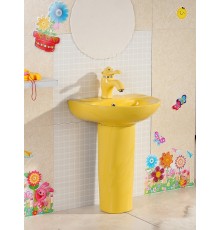 Раковина Gid Nb192-Y 69908 накладная с пъедесталом желтая 43x36x51