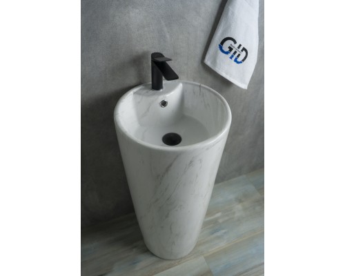 Раковина Gid Nb131wgs 81115 накладная под камень глянцевая 40x40x84