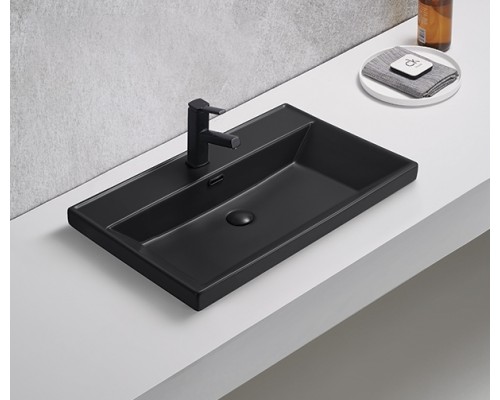 Раковина Gid Bm5560s 72205 встраиваемая сверху черная матовая 61x46.5x15