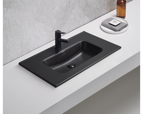 Раковина Gid Bm9080s 72209 встраиваемая сверху черная матовая 81x46.5x17