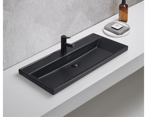 Раковина Gid Bm5510s 72204 встраиваемая сверху черная матовая 101x46.5x15
