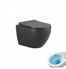 Унитаз подвесной Tornado Gid Tr2122TF-Bm 62261Y черный матовый 49x36x36