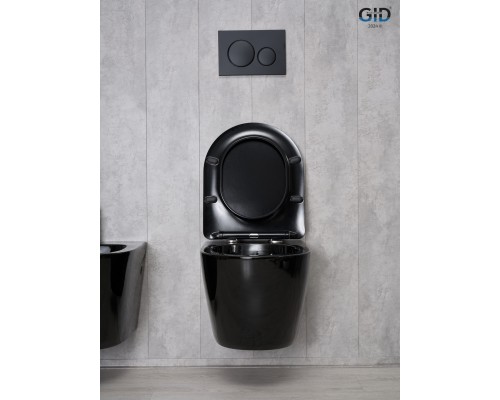 Унитаз подвесной Gid Tr2198-18 62204Y черная глянцевая 49x36x35.5