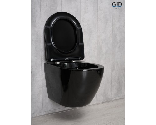 Унитаз подвесной Gid Tr2198-18 62204Y черная глянцевая 49x36x35.5