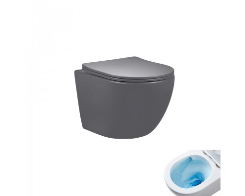 Унитаз подвесной Tornado Gid Tr2122TF-Dgm 62260Y серый матовый 49x36x36