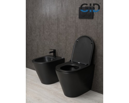 Унитаз приставной Gid TRS-263BM 62212Y черный матовый 56x36x41