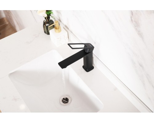 Смеситель для раковины Gid Niagara L057-BM-K L057BMK черный матовый Смеситель для раковины Gid Niagara L057-BM-K L057BMK черный матовый