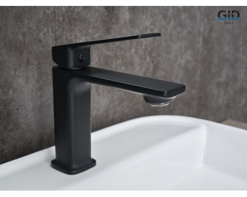 Смеситель для раковины Gid Niagara L057-BM-K L057BMK черный матовый Смеситель для раковины Gid Niagara L057-BM-K L057BMK черный матовый