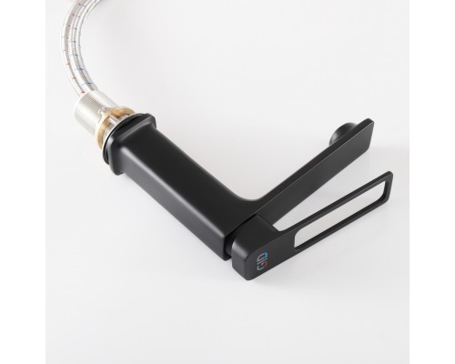 Смеситель для раковины Gid Niagara L057-BM-K L057BMK черный матовый Смеситель для раковины Gid Niagara L057-BM-K L057BMK черный матовый