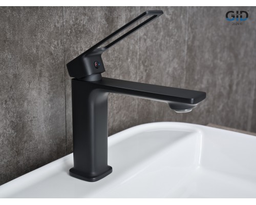 Смеситель для раковины Gid Niagara L057-BM-K L057BMK черный матовый Смеситель для раковины Gid Niagara L057-BM-K L057BMK черный матовый