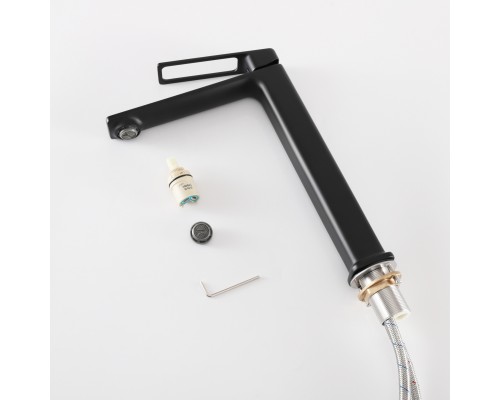 Смеситель высокий для раковины Gid Niagara L057-BM-D L057BMD черный матовый Смеситель высокий для раковины Gid Niagara L057-BM-D L057BMD черный матовый