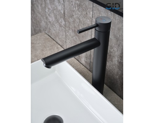 Смеситель высокий для раковины Gid Berlin SS080-BM-D SS080BMD черный матовый Смеситель высокий для раковины Gid Berlin SS080-BM-D SS080BMD черный матовый