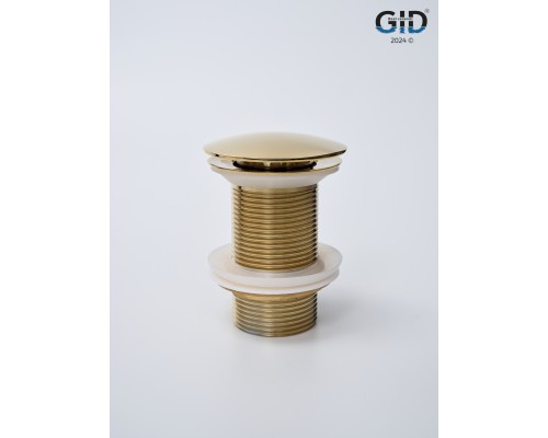 Донный клапан Gid без перелива G100 73301K золото 7x7x10