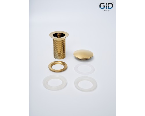 Донный клапан Gid без перелива G100 73301K золото 7x7x10