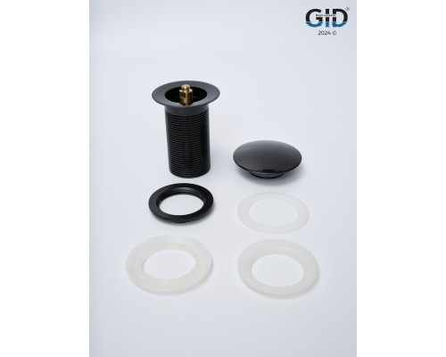 Донный клапан Gid без перелива G-54BL 76601K черный глянцевый 7x7x10