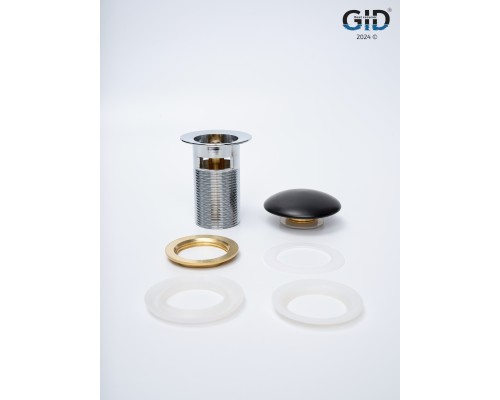 Донный клапан Gid  с переливом Blm100-1 74407K черный матовый 7x7x10
