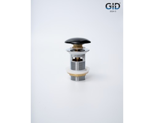 Донный клапан Gid  с переливом Bl100-1 72202K черный глянцевый 7x7x10