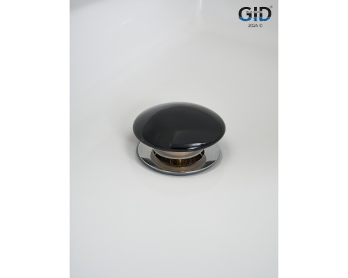 Донный клапан Gid  с переливом Bl100-1 72202K черный глянцевый 7x7x10